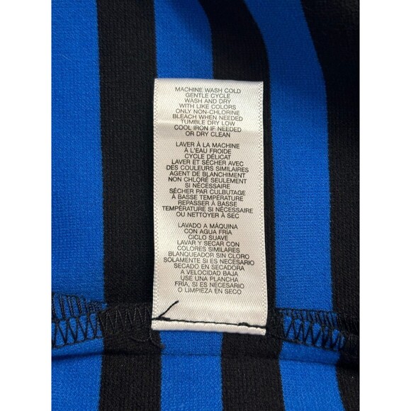 Michael Kors Vintage Mini Skirt Blue & Black Stripe Knit Stretch Side Zip Size 8 - Picture 8 of 9